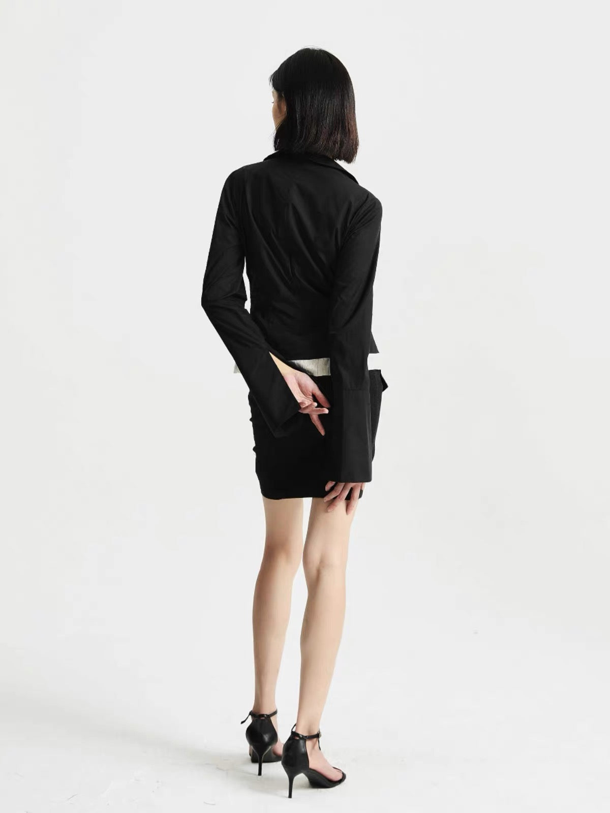 Fitted Shirt & Linen Bustier Two Piece Set