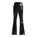 High Waist Boned Stretch Flare Pants