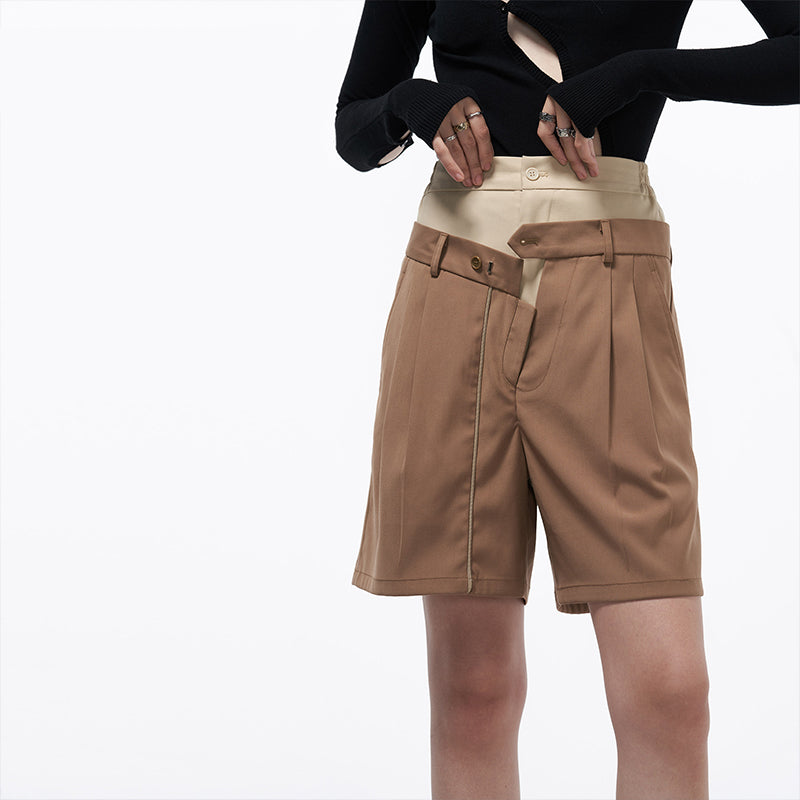 Unisex Double Waistband A-Line Bermuda Shorts