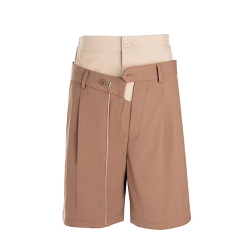 Unisex Double Waistband A-Line Bermuda Shorts