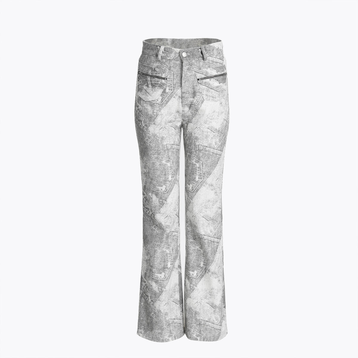 Libasic Unisex Printed Denim Casual Two-Piece Set