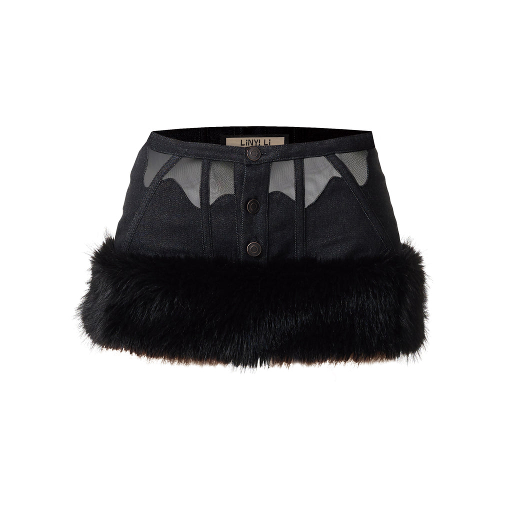 furry skirt（black）
