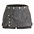 Faux Two-Piece Convertible Denim Skort