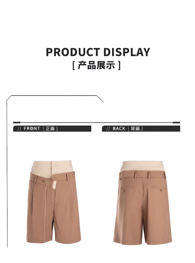 Unisex Double Waistband A-Line Bermuda Shorts
