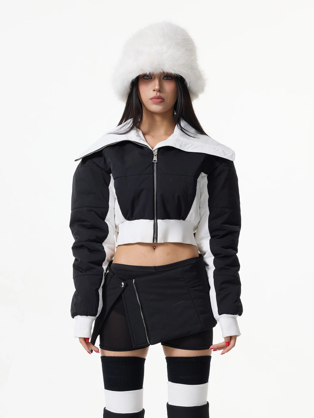 High-Waisted Cropped Puffer Jacket