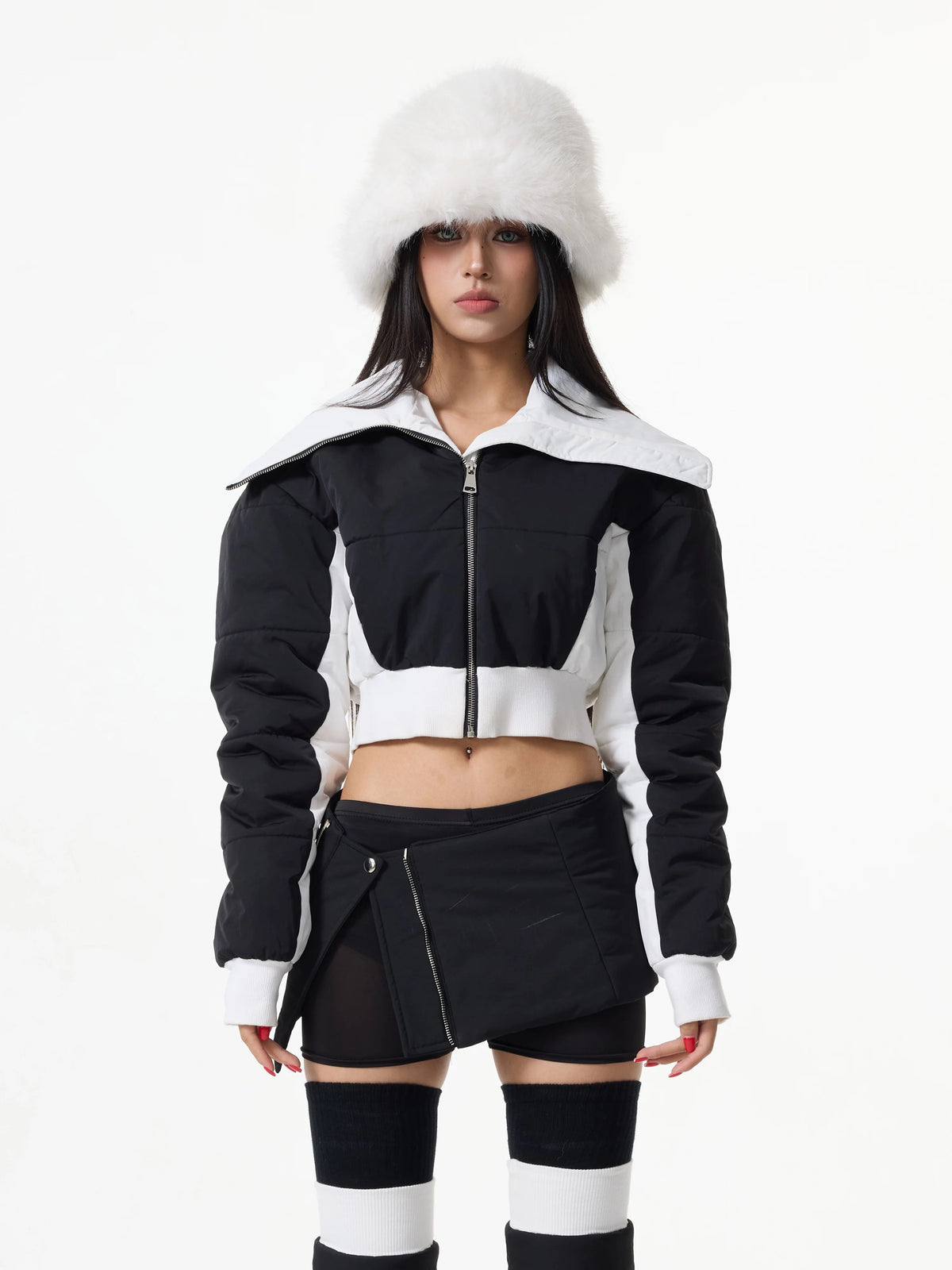 High-Waisted Cropped Puffer Jacket