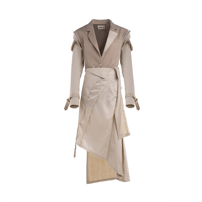 Unisex Deconstructed Detachable Blazer Dress, Convertible 2-in-1 Design