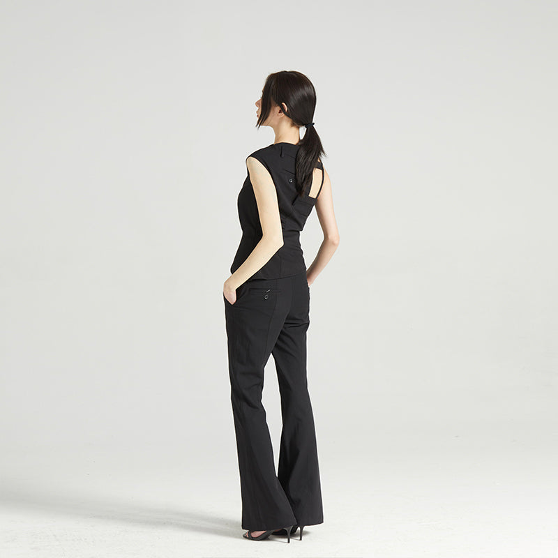 Deconstructed Suit-Structured Halter Top