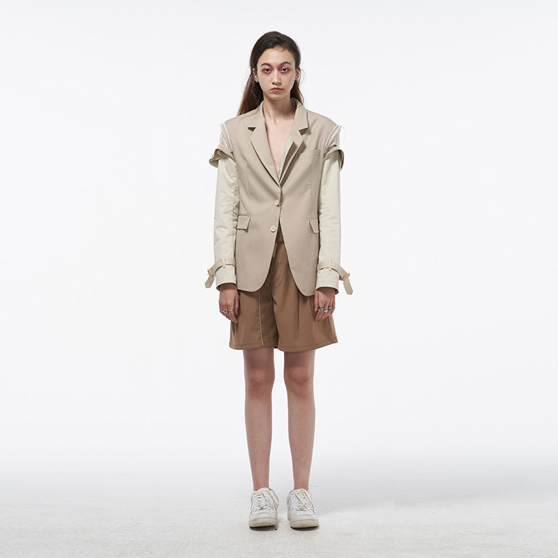Unisex Deconstructed Detachable Blazer Dress, Convertible 2-in-1 Design