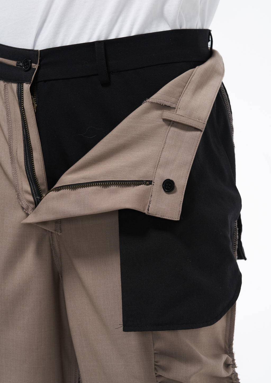 Unisex Double Waistband Ruched Trousers