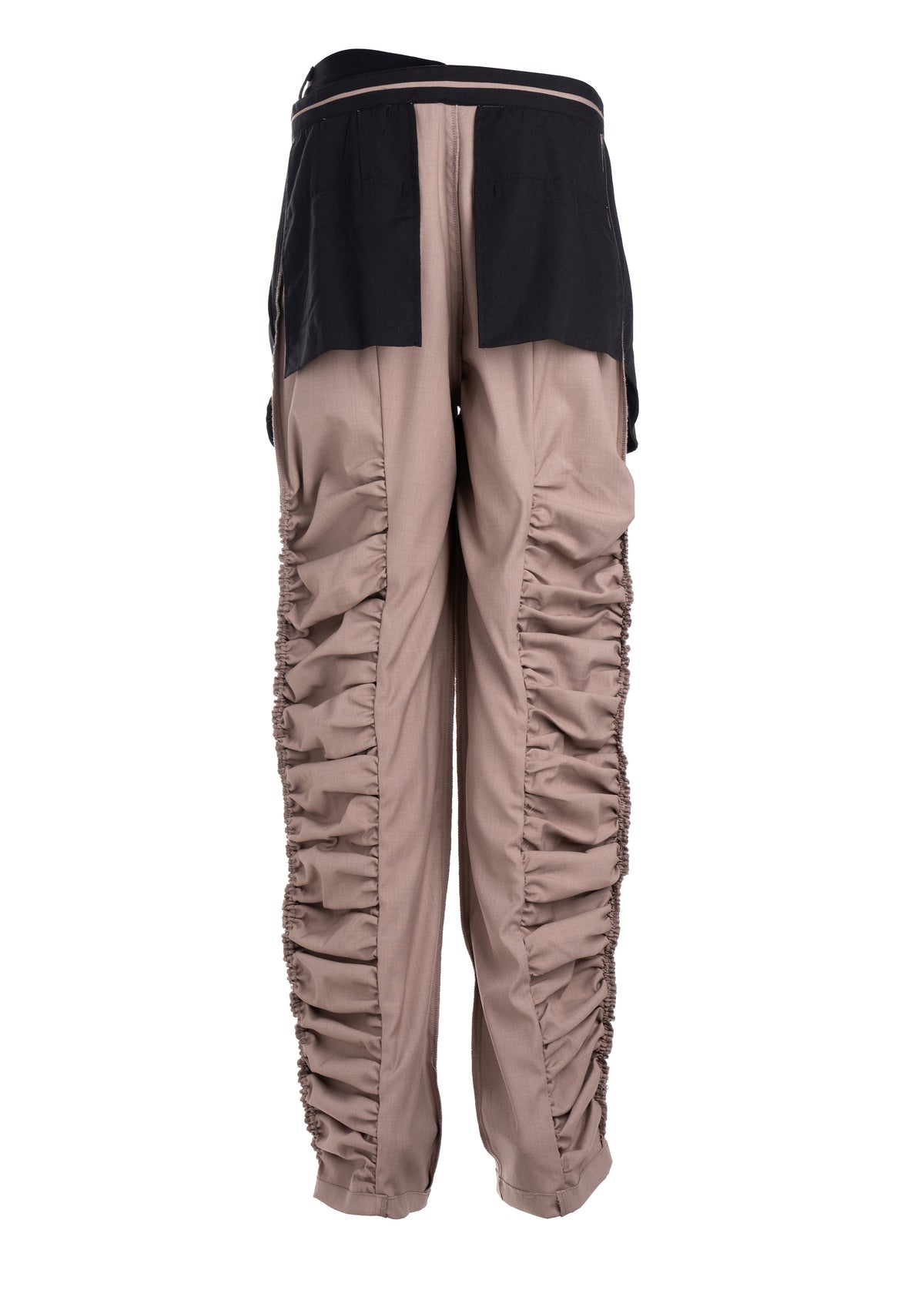 Unisex Double Waistband Ruched Trousers
