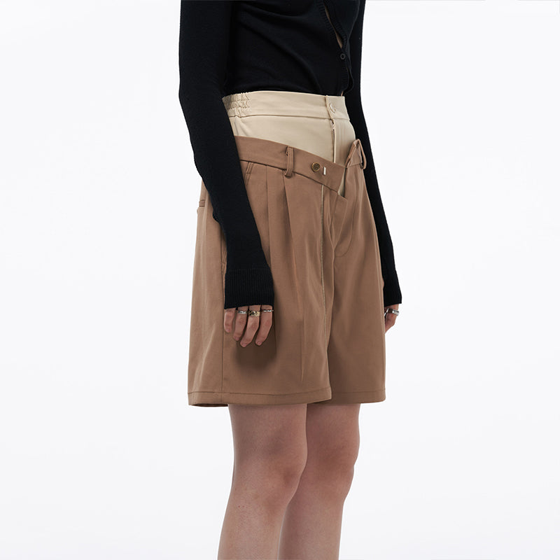 Unisex Double Waistband A-Line Bermuda Shorts