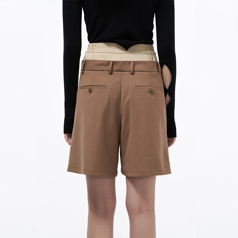Unisex Double Waistband A-Line Bermuda Shorts