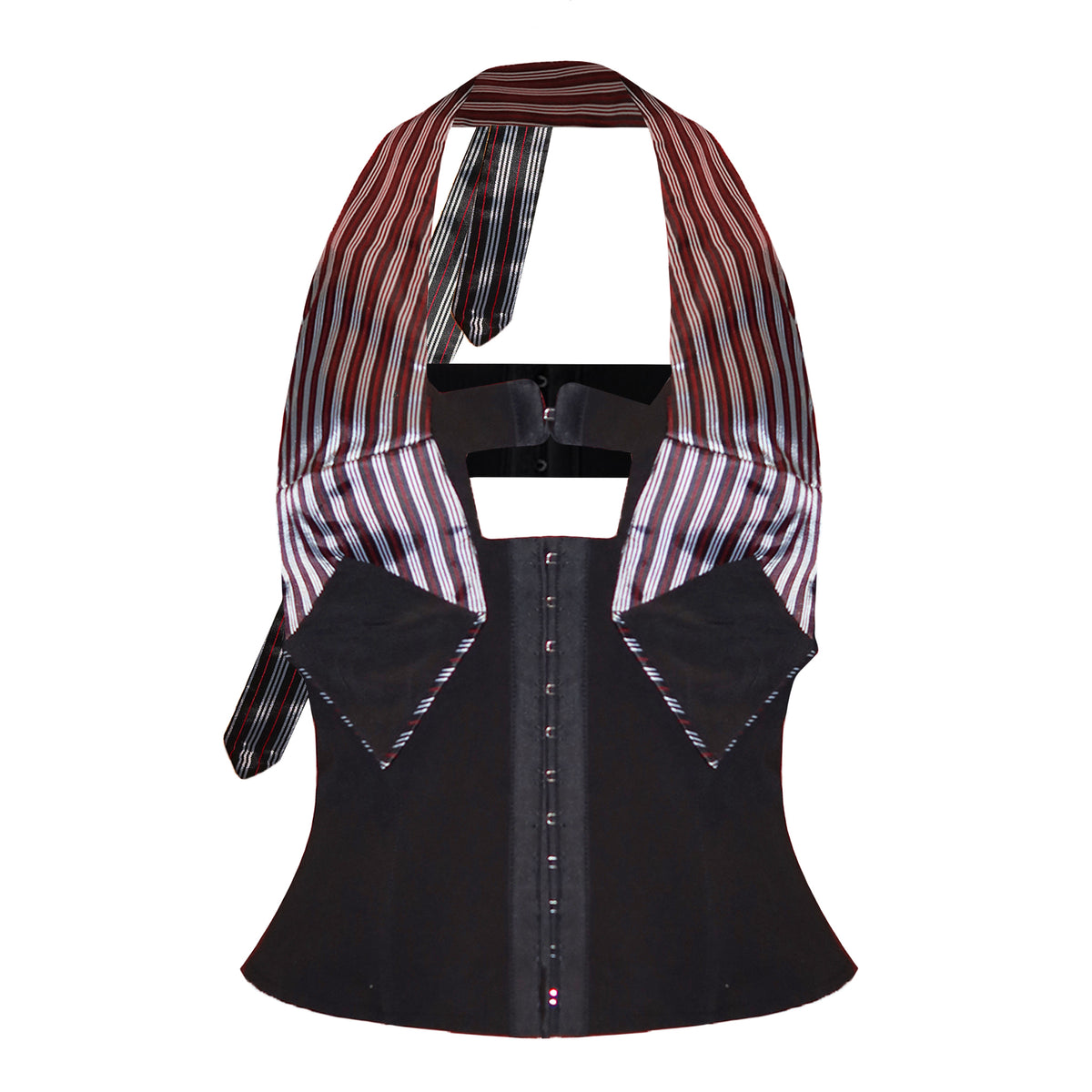 preppy halter corset top&pleated mini skirt set